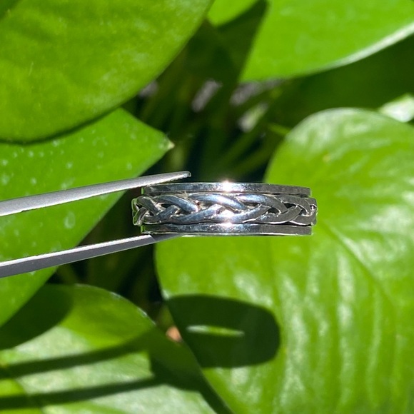 925 sterling silver braid style fidget ring✨ - Picture 3 of 15